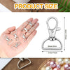 A hand displays multiple silver swivel snap hooks with D-rings for crafting and keychains.