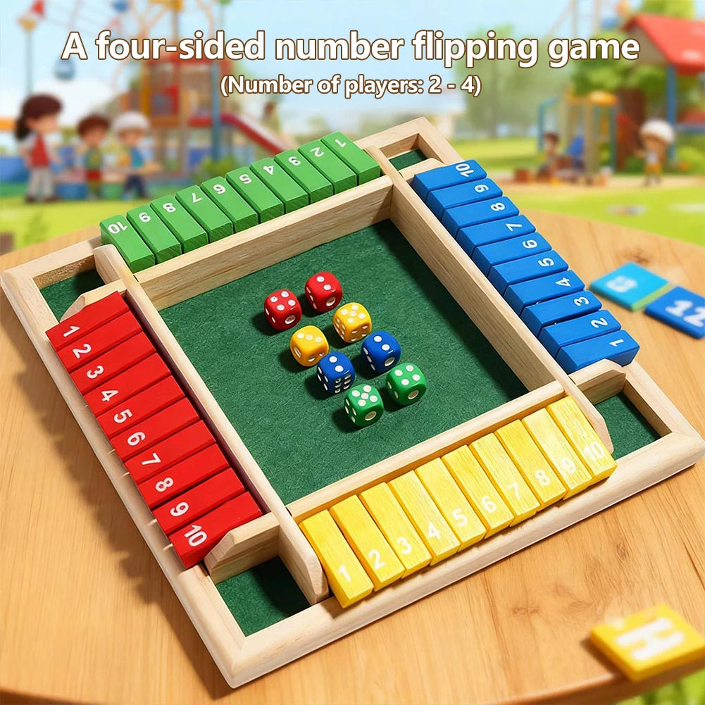 Classic Wooden Shut the Box Dice Game for Family Fun