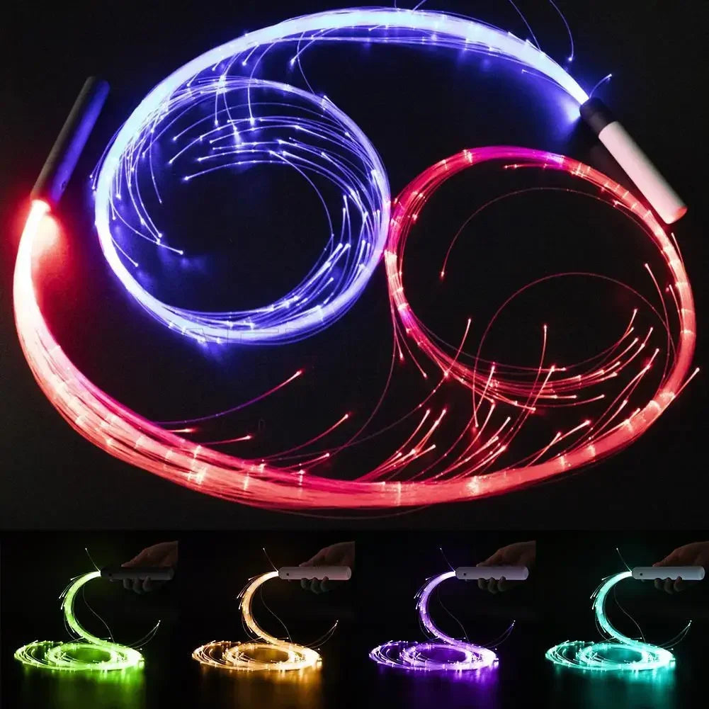 LED Fiber Optic Dance Whip with 7 Colors & 5 Modes