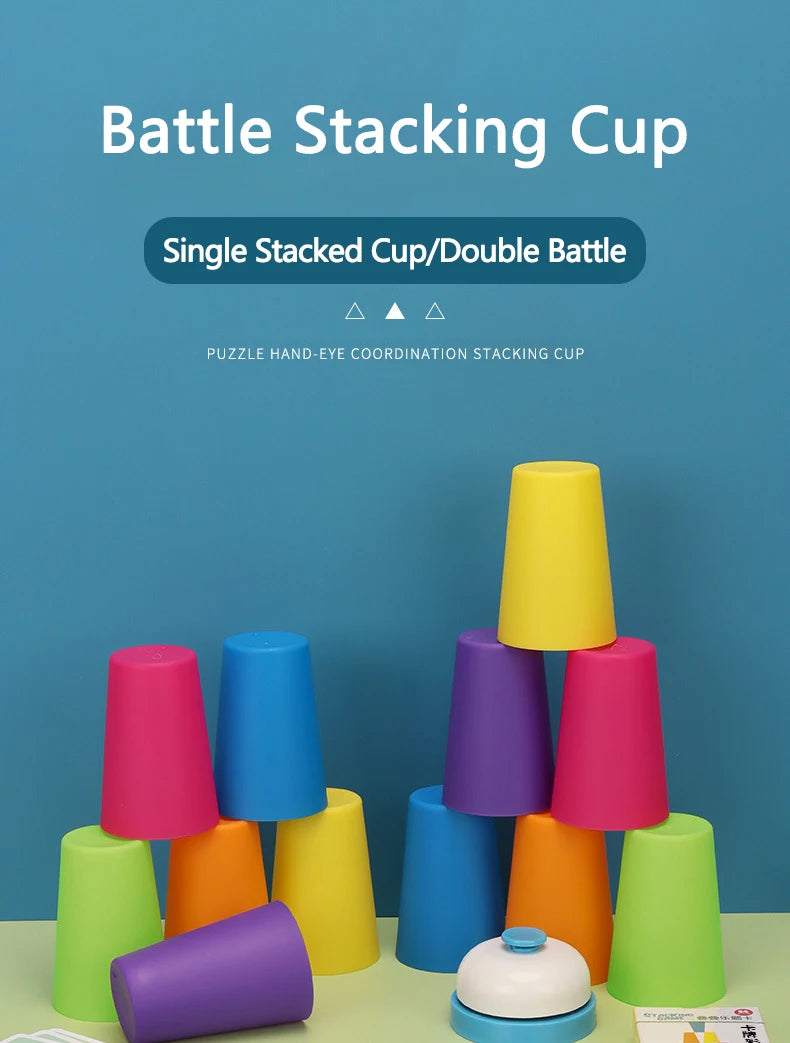 Stack Cup Speed Game with Color Recognition Cards
