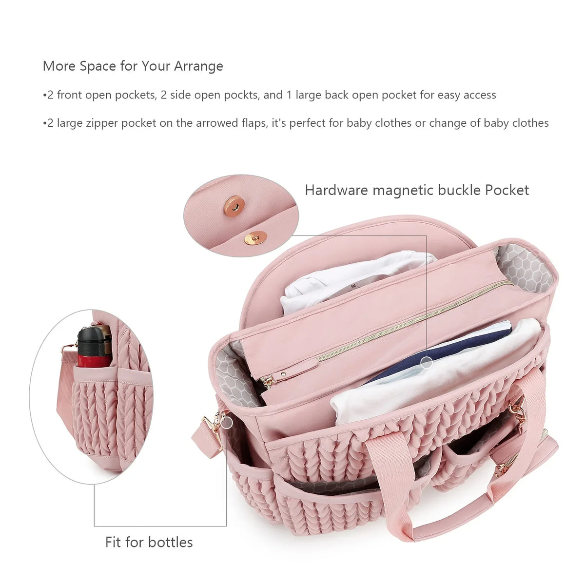 Waterproof Diaper Bag with Multiple Pockets for Parents