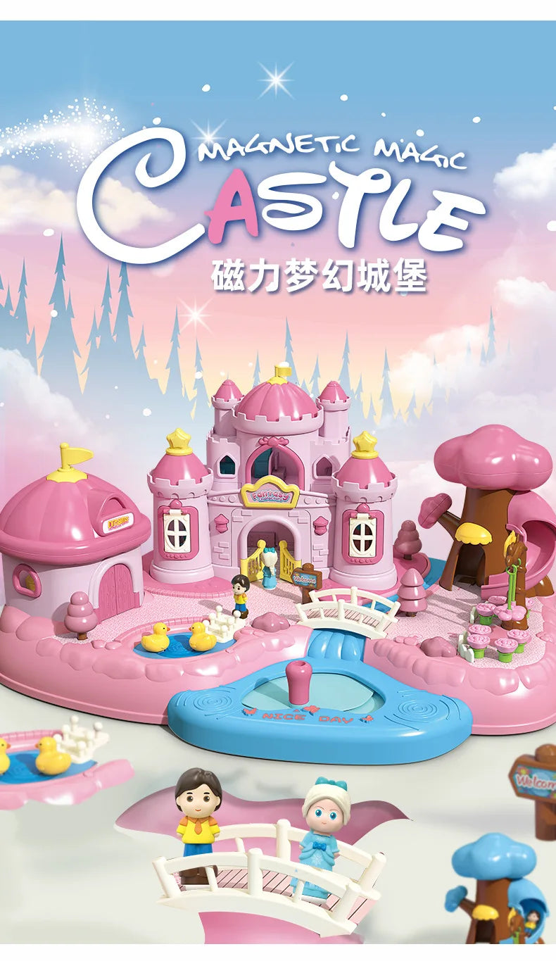 Magnetic Movable Princess Castle Dollhouse Playset