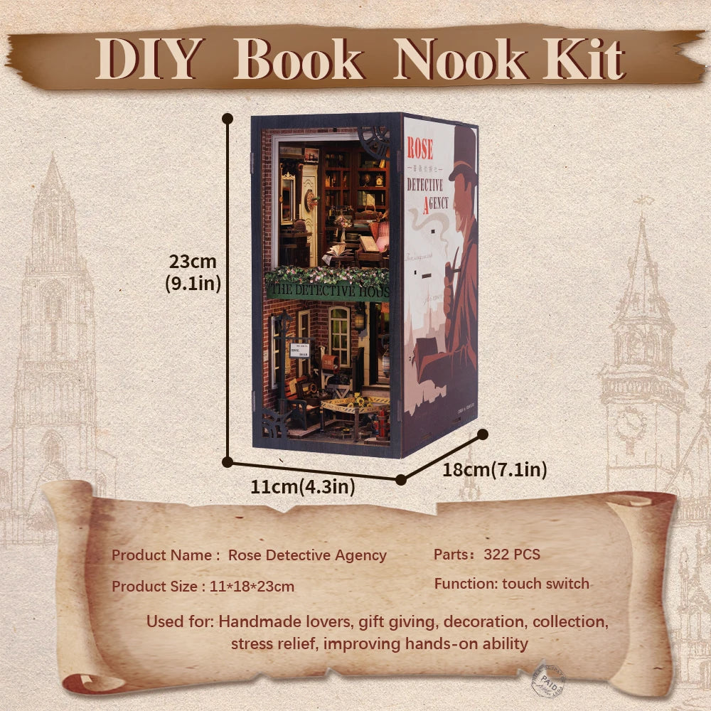 Eternal Bookstore DIY Book Nook Kit with LED Lighting