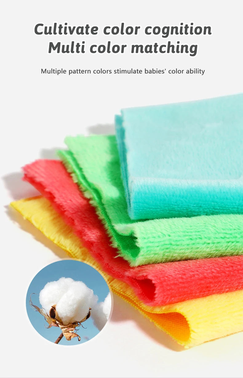 Sensory Tissue Box Toy with Crinkle Paper and Silky Scarves