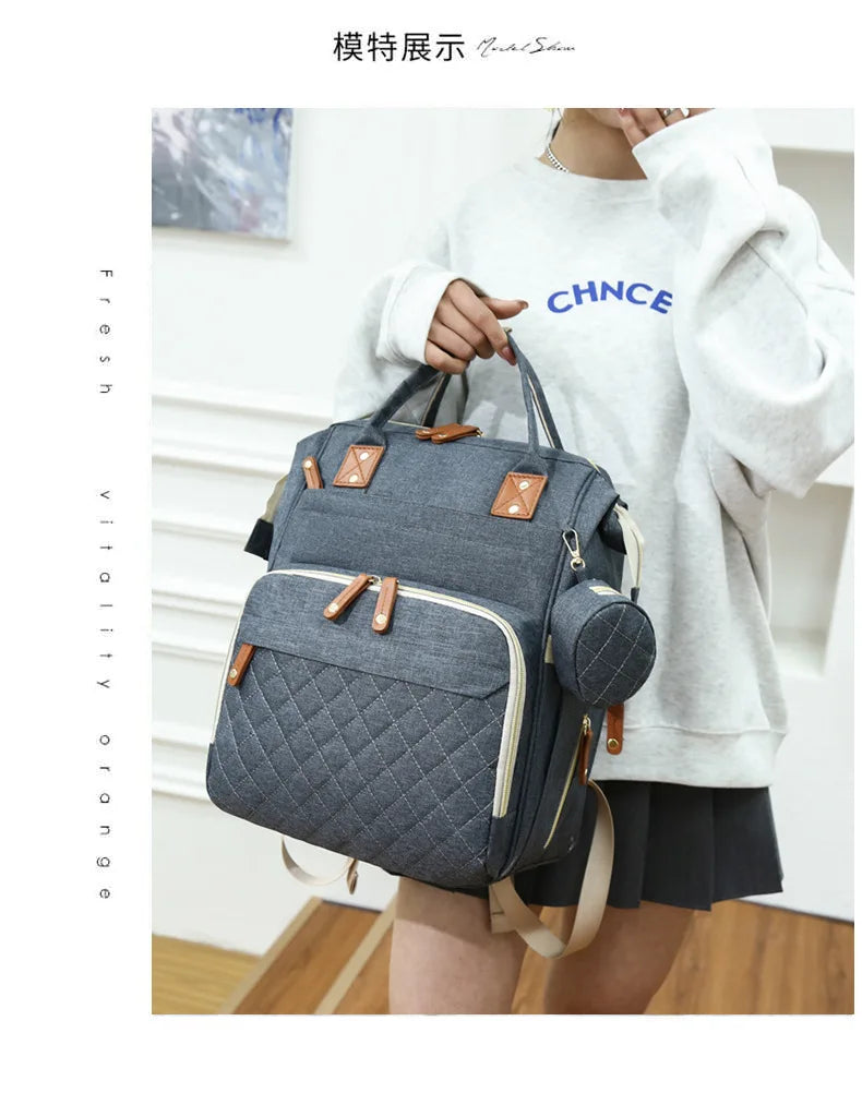 Large Waterproof Diaper Bag Backpack with Insulated Bottle Pocket