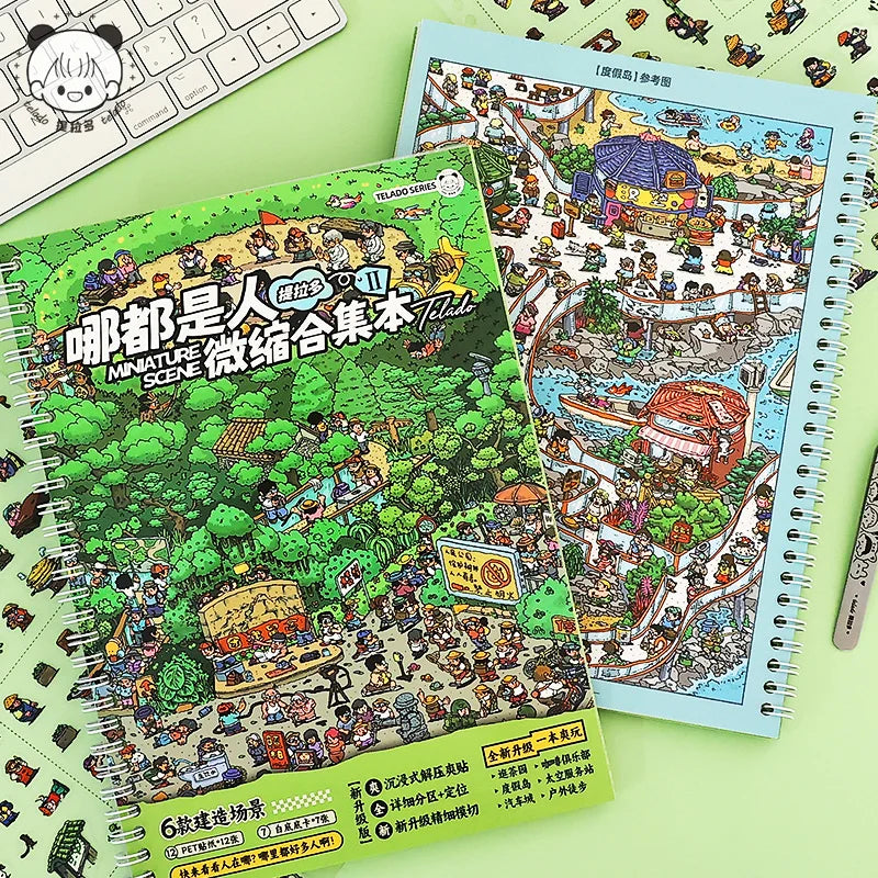 Miniature Scene Sticker Book – Cute 3D Stacked Houses DIY Craft Set