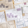 A collection of dual-material frame stickers featuring words like Beauty, Hope, and Echoes designed for journaling.