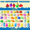 Mini Mochi Squishy Toys Assortment – 100-Pack Animal & Fruit Stress Relievers