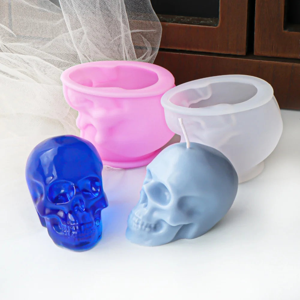 3D Skull Silicone Mold for Candle Making & Resin Crafts