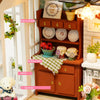 DIY Miniature Wooden Dollhouse Kit with LED Lighting