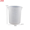 A white flexible silicone measuring cup with volume markings, showing a capacity of 350ml.