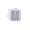 A light gray heart-shaped silicone mold for resin jewelry making, measuring 4.7cm by 4.7cm.