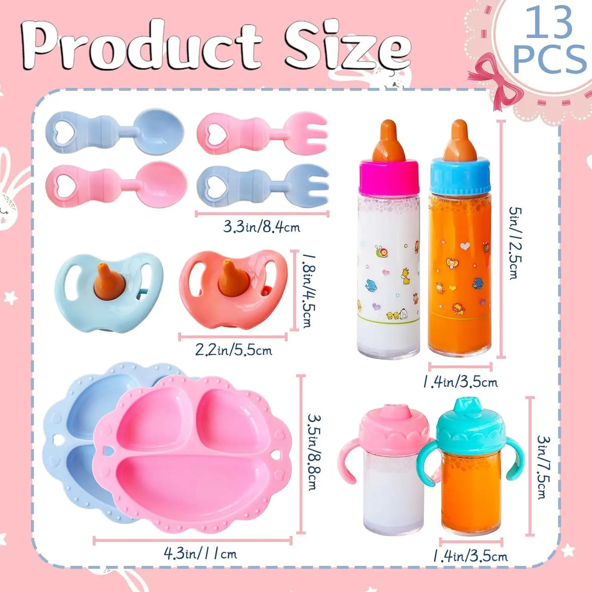 Magic Disappearing Milk Bottle Pretend Play Set for Dolls