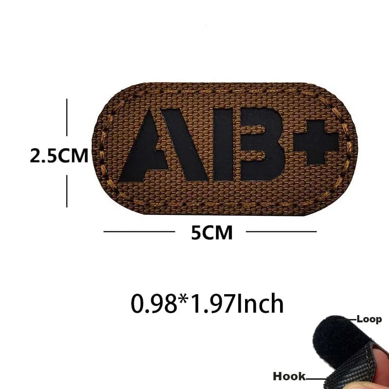 Blood Type Tactical Patches with Glow-in-the-Dark Design