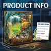 A wooden book nook shelf insert kit featuring an elaborate underwater world miniature model with mossy and natural elements.