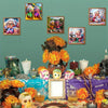 A display of DIY diamond painting kits featuring elegant woman portraits and various floral arrangements.