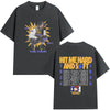 Black t-shirt featuring a graphic of a musician and text related to the Hit Me Hard and Soft Tour