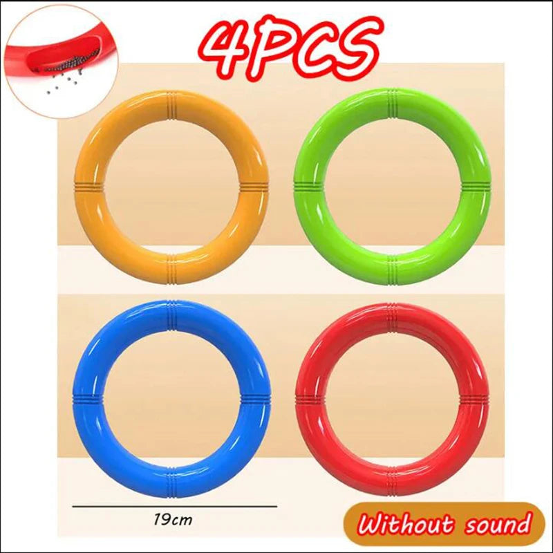 Four colored balance stepping stones for kids used in sensory and motor skills development