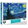 A box of a 1000-piece jigsaw puzzle depicting a starry night sky with constellations and a landscape.