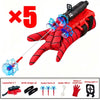 A set of five superhero launcher wrist toys with suction cup darts, including the launcher, wrist straps, and darts.