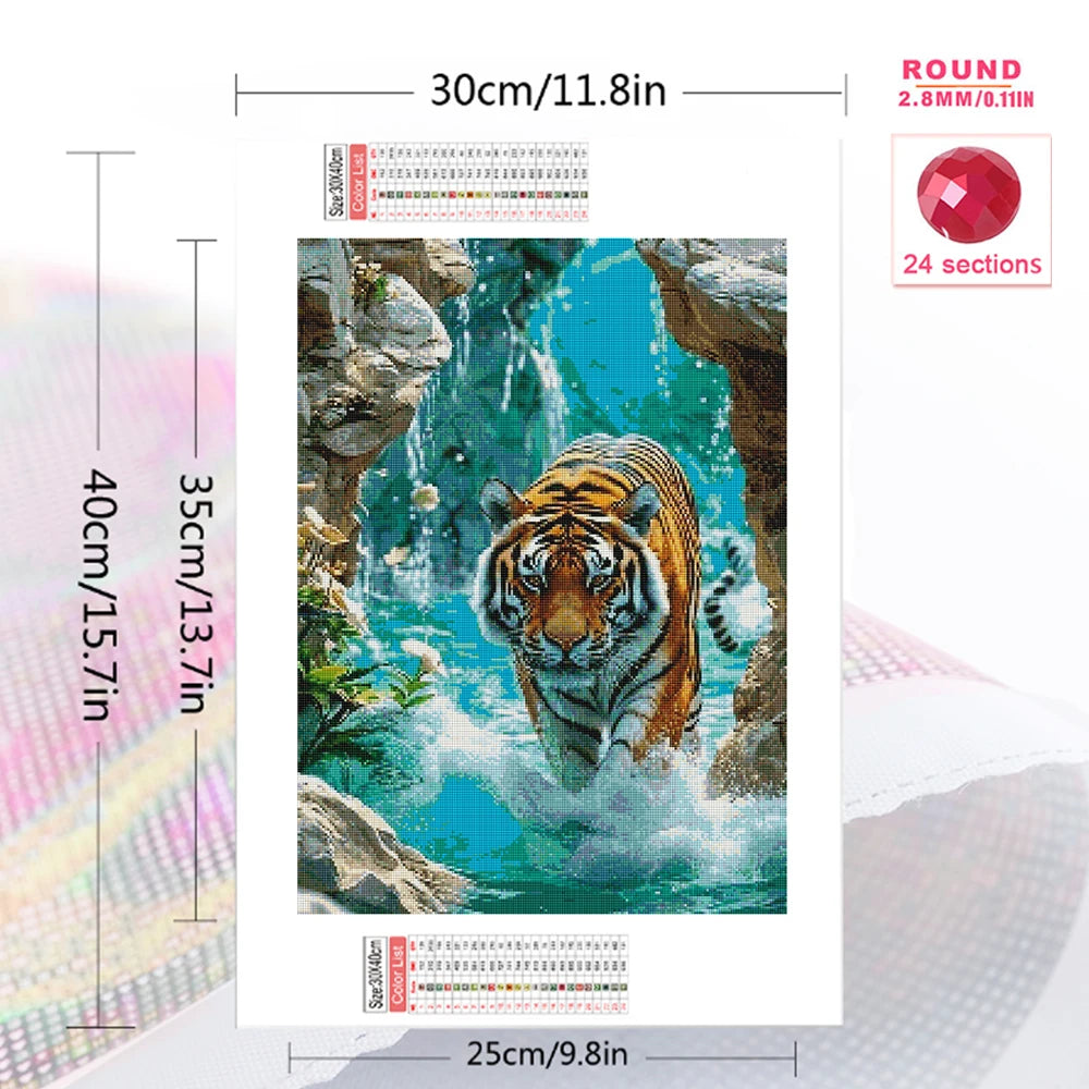 DIY Diamond Painting Kit - Majestic Tiger Art