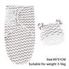 White and gray chevron patterned cotton newborn swaddle blanket and hat set suitable for 3-5kg