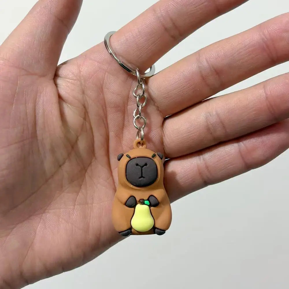 Cute Capybara Keychain Charm – Soft PVC Pendant for Bags, Phones & Keys