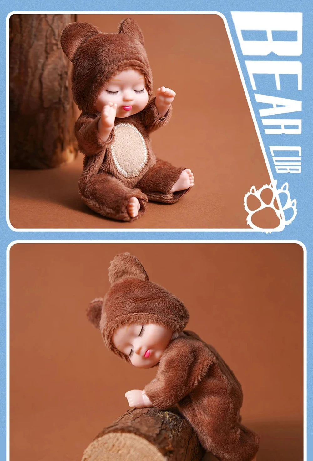 Mini Sleeping Baby Dolls with Clothes - Set of 6