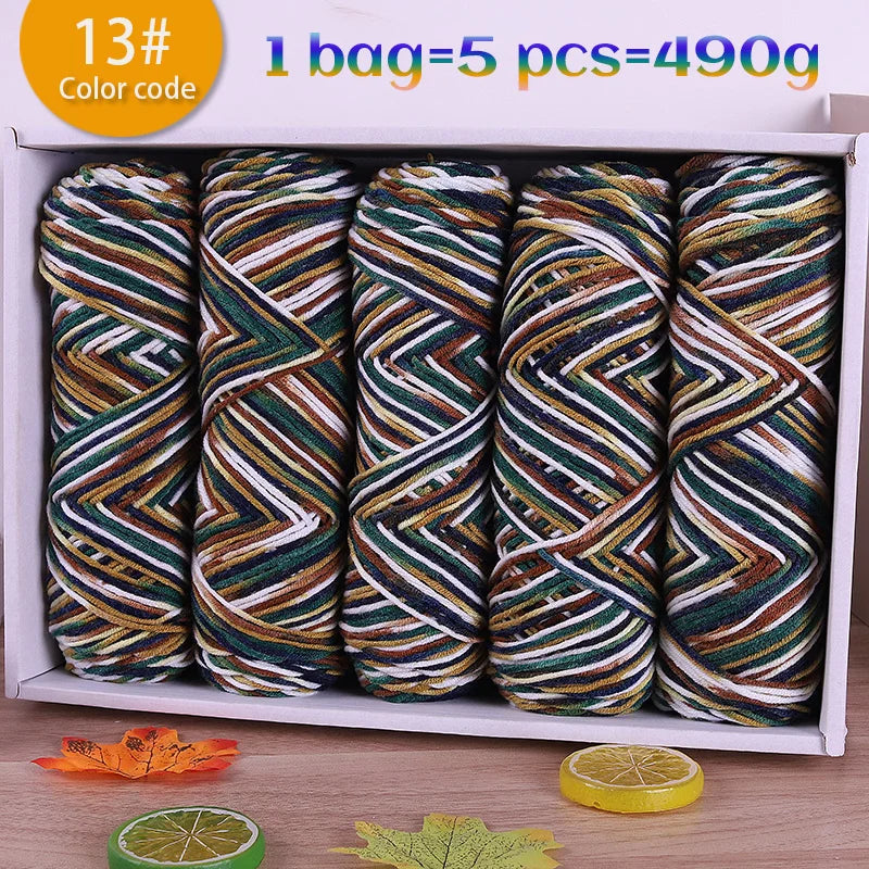 Multicolor Gradient Dyed Acrylic Yarn for Knitting & Crochet