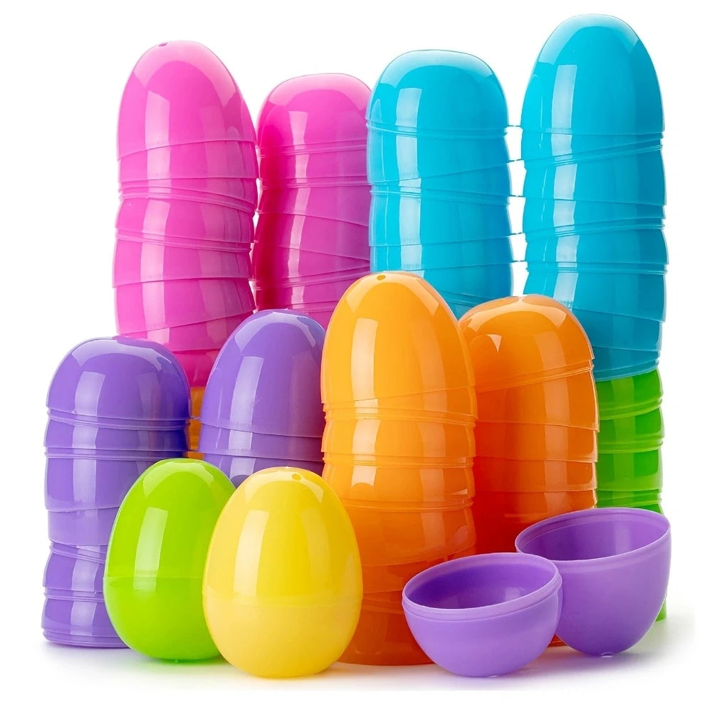 100-Pack Fillable Plastic Easter Eggs for Hunts & DIY Crafts