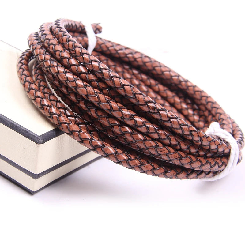 Genuine Braided Leather Cord for Jewelry Making