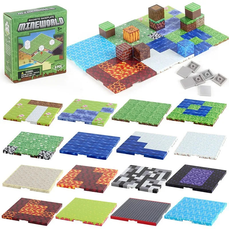 Magnetic Building Block Base Plates for Creative Play