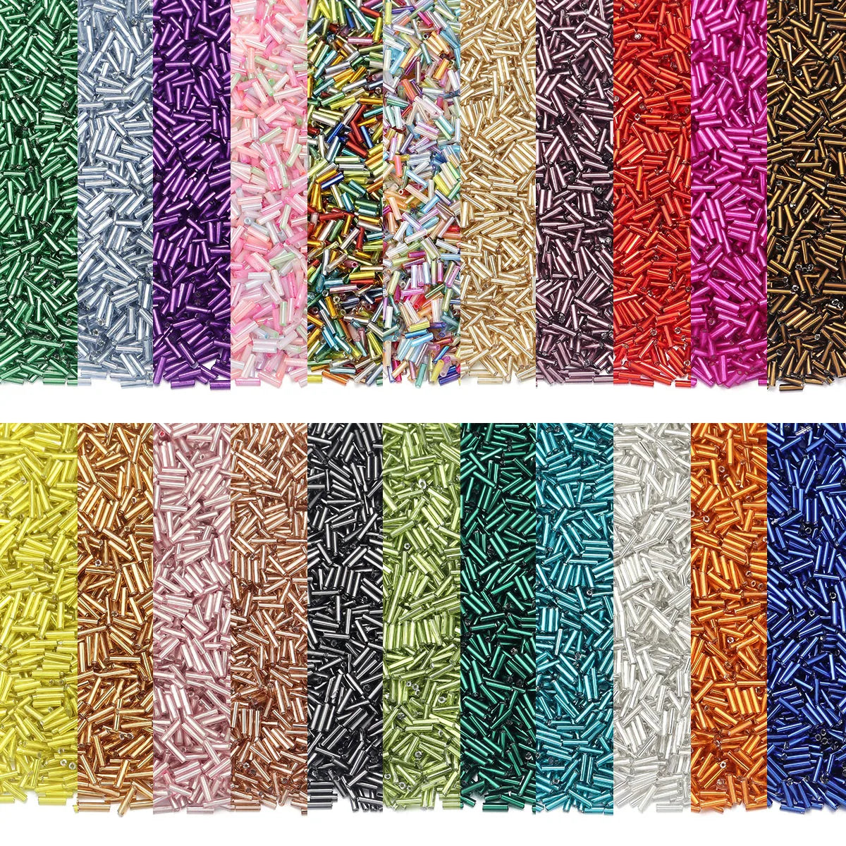2mm Glass Seed Beads for Jewelry Making – Colorful Tube Beads (10g Pack)