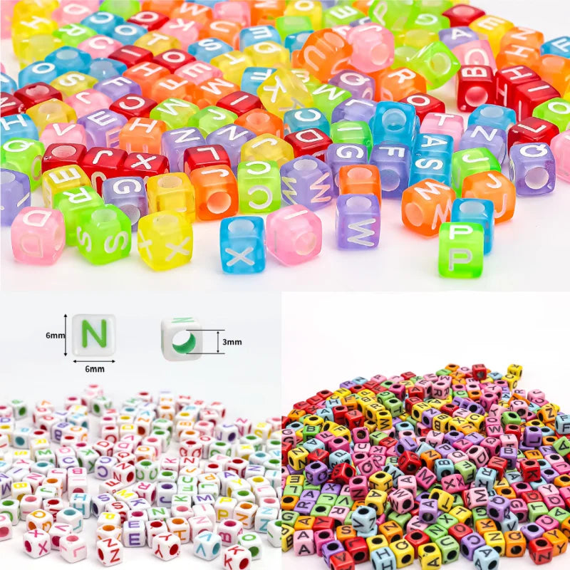 Acrylic Alphabet Cube Beads for DIY Jewelry Making