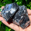 Natural Terahertz Raw Stone | Large Irregular Quartz Crystal | Metallic Luster Mineral for Home Décor