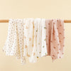 Muslin Swaddle Blanket with Floral Print – Soft, Breathable Baby Wrap for All Seasons