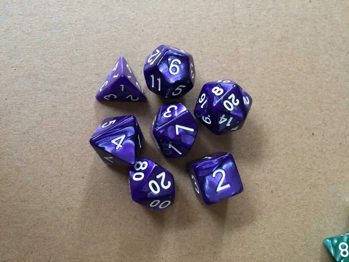 Colorful Pearl Polyhedral Dice Set for Tabletop RPGs