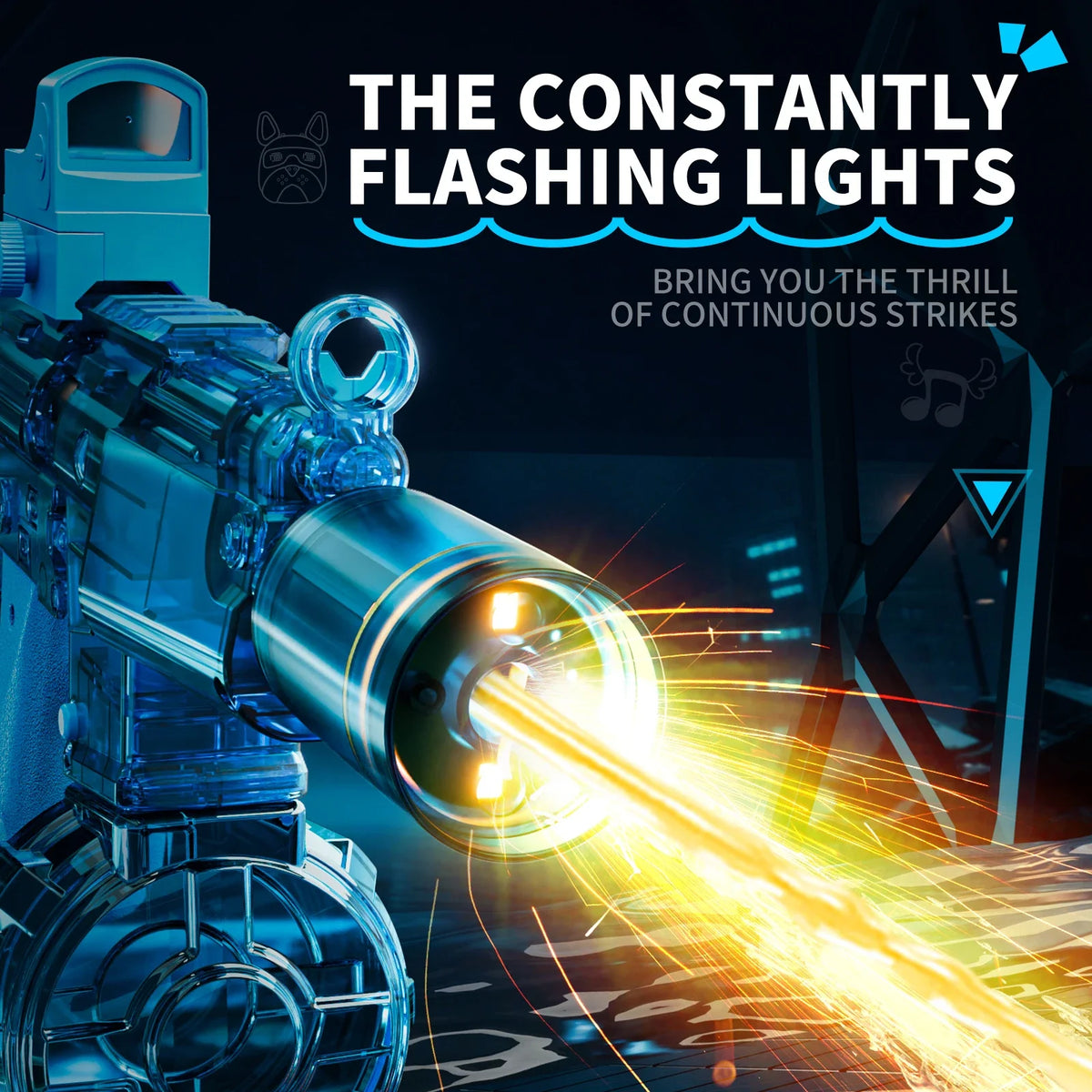 Electric Water Gun with Recoil Effect & Sensor Lights