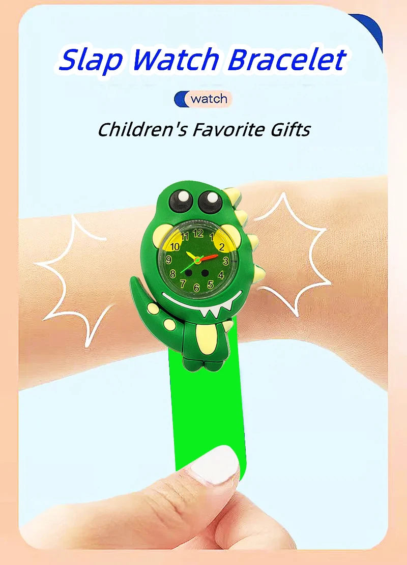 Kids' Cartoon Dinosaur Digital Watch with Silicone Band