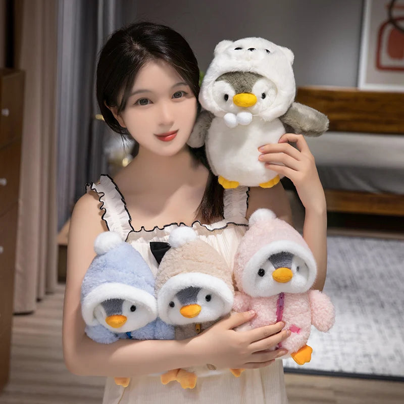 Adorable Kawaii Penguin Plush Toy with Hat and Scarf - 25cm Soft Stuffed Animal