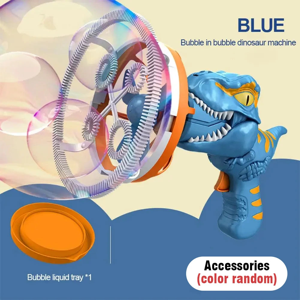 Dinosaur Bubble Gun – Automatic Light-Up Bubble Blower for Kids