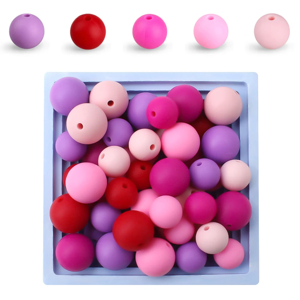 12mm Silicone Beads for DIY Jewelry Making & Crafts (20/50/100 Pack)