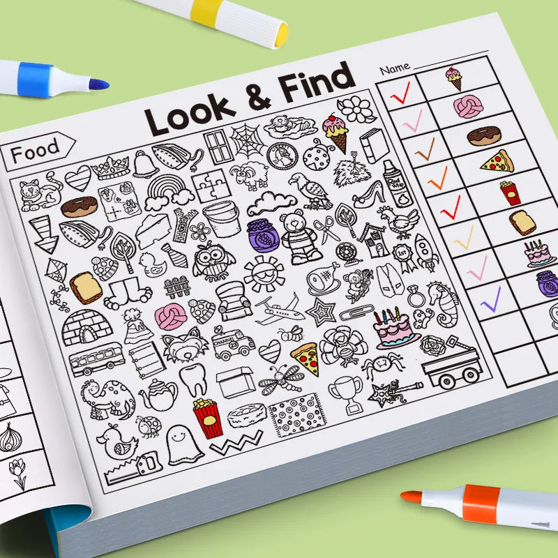 Kids' Seek-and-Find Activity Book – Visual Perception & Handwriting Practice