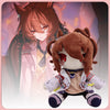 A plush doll of Uma Musume Pretty Derby Agnes Tachyon with brown hair and red eyes.