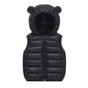 Black quilted hooded vest for kids