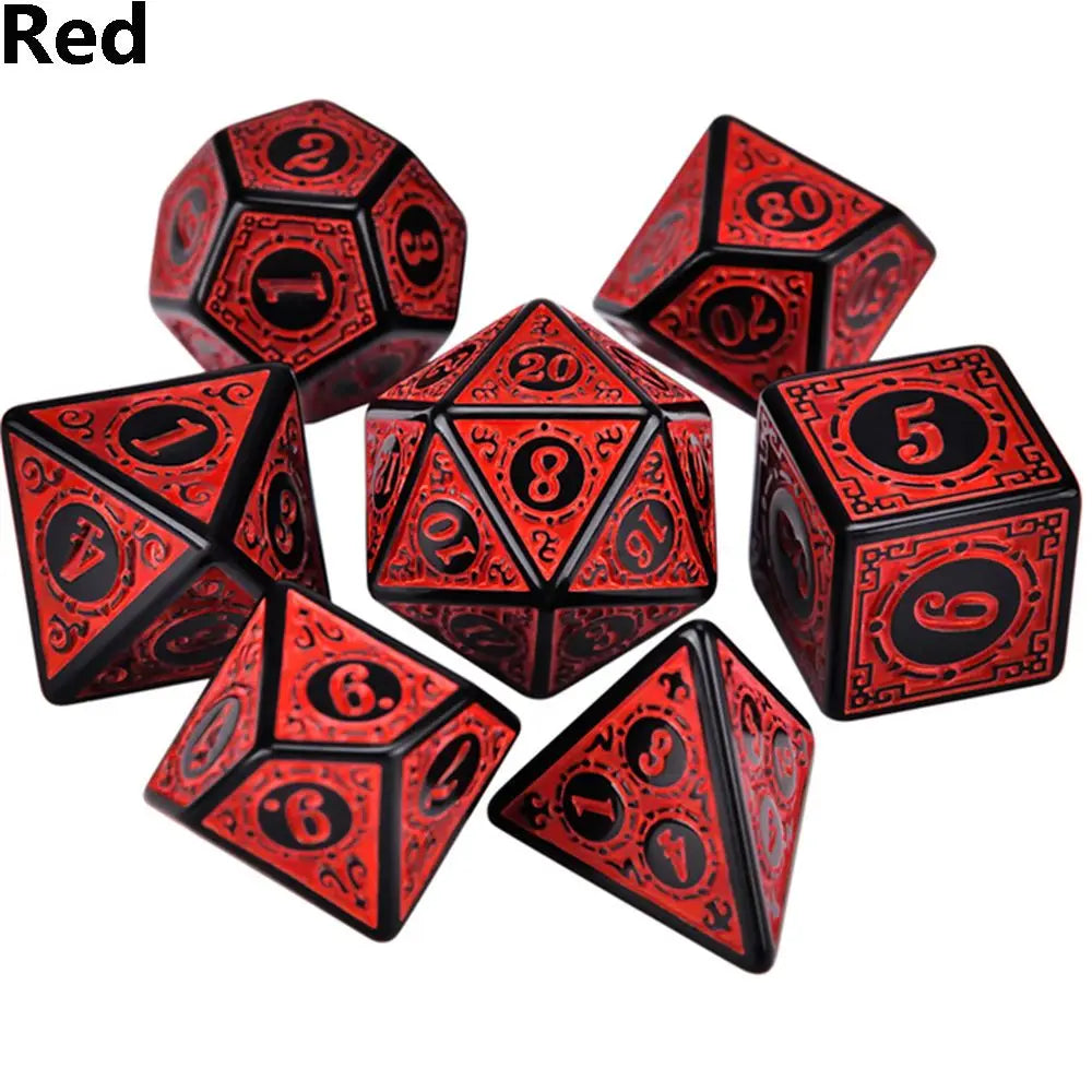 7-Piece Polyhedral Dice Set with Dual-Color Design for RPG and Tabletop Games
