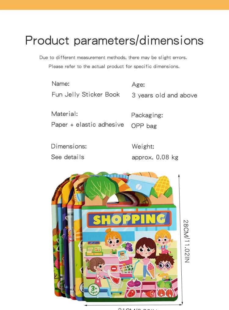 Reusable Sticker Book for Kids – Mess-Free Pretend Play & Learning Themes