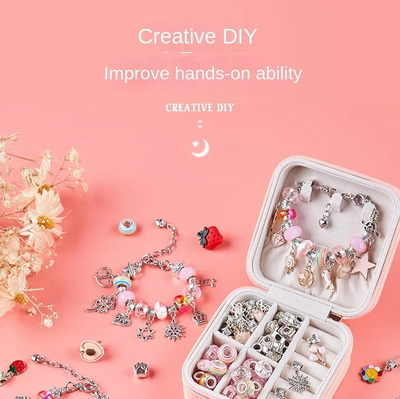 DIY Beaded Bracelet Craft Kit with Storage Box for Kids