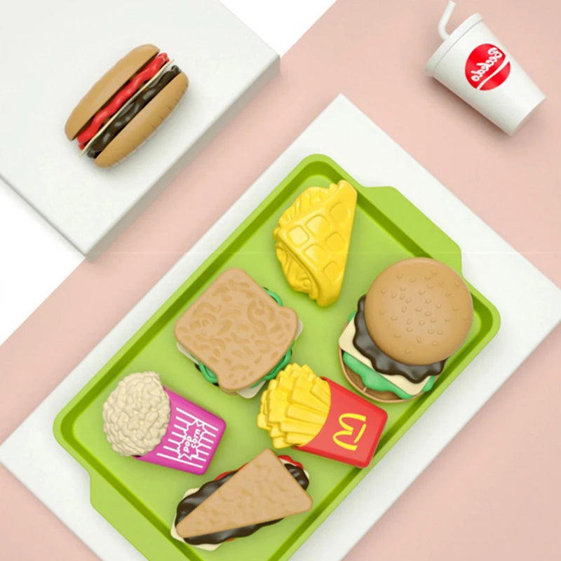 Pretend Play Hamburger & Food Toy Set