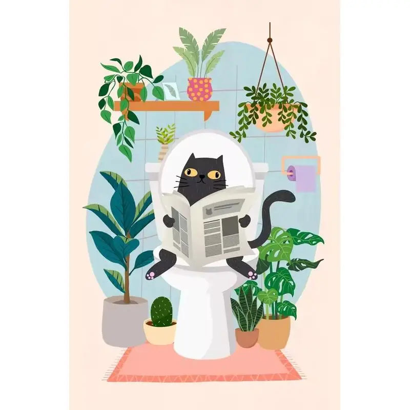 Black Cat & Plant Paint by Numbers Kit